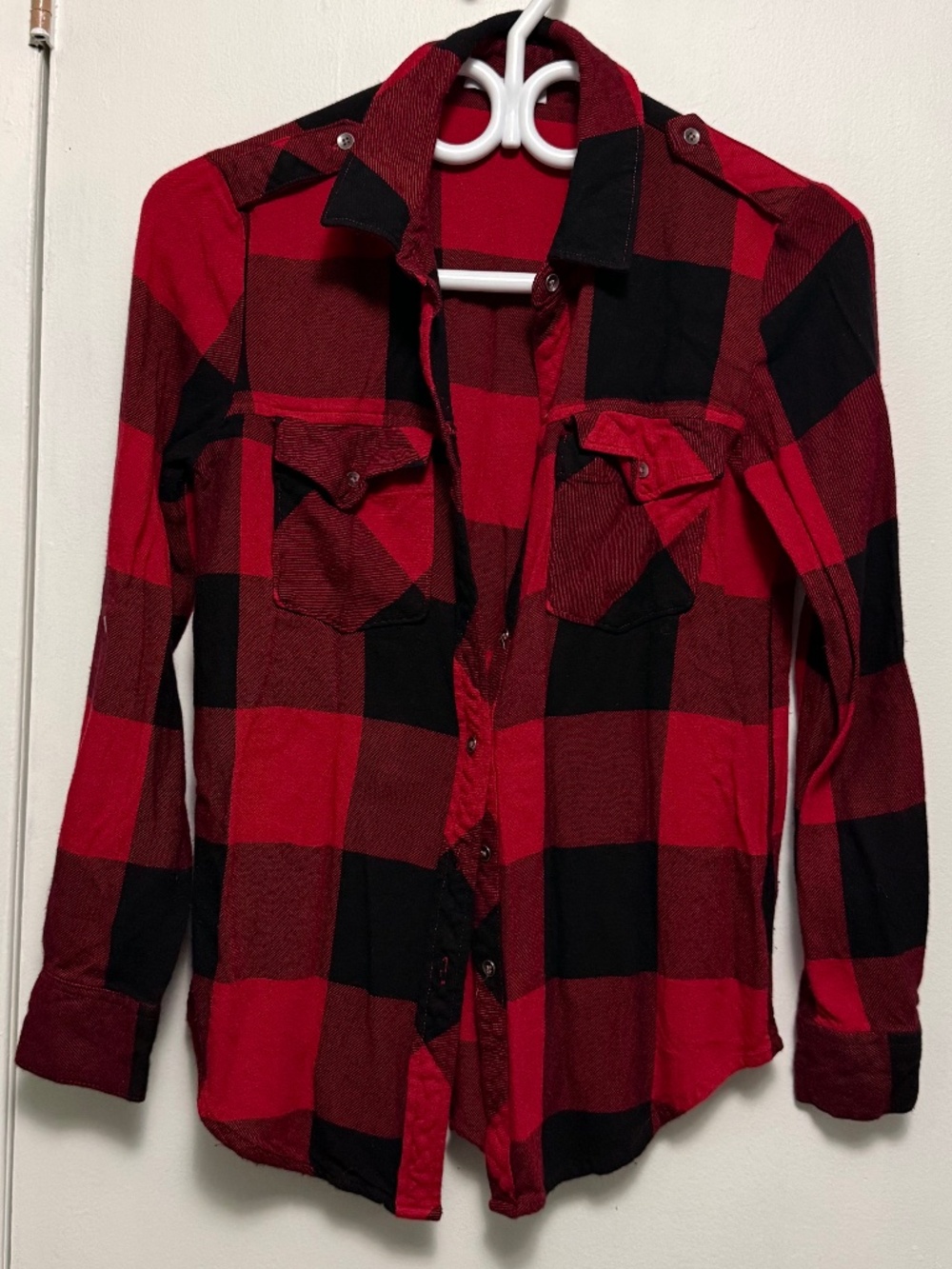 Dex Red and Black Plaid Button Down Shirt